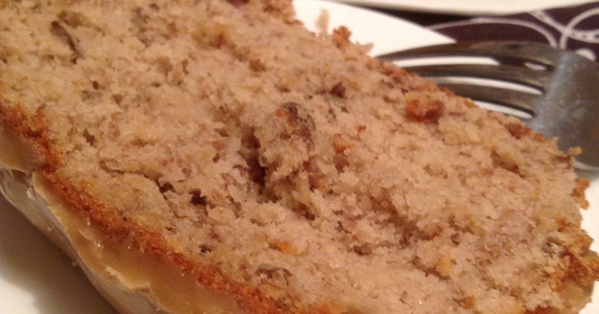 Craving Something Good Easy Banana Nut Bread with Caramel Frosting