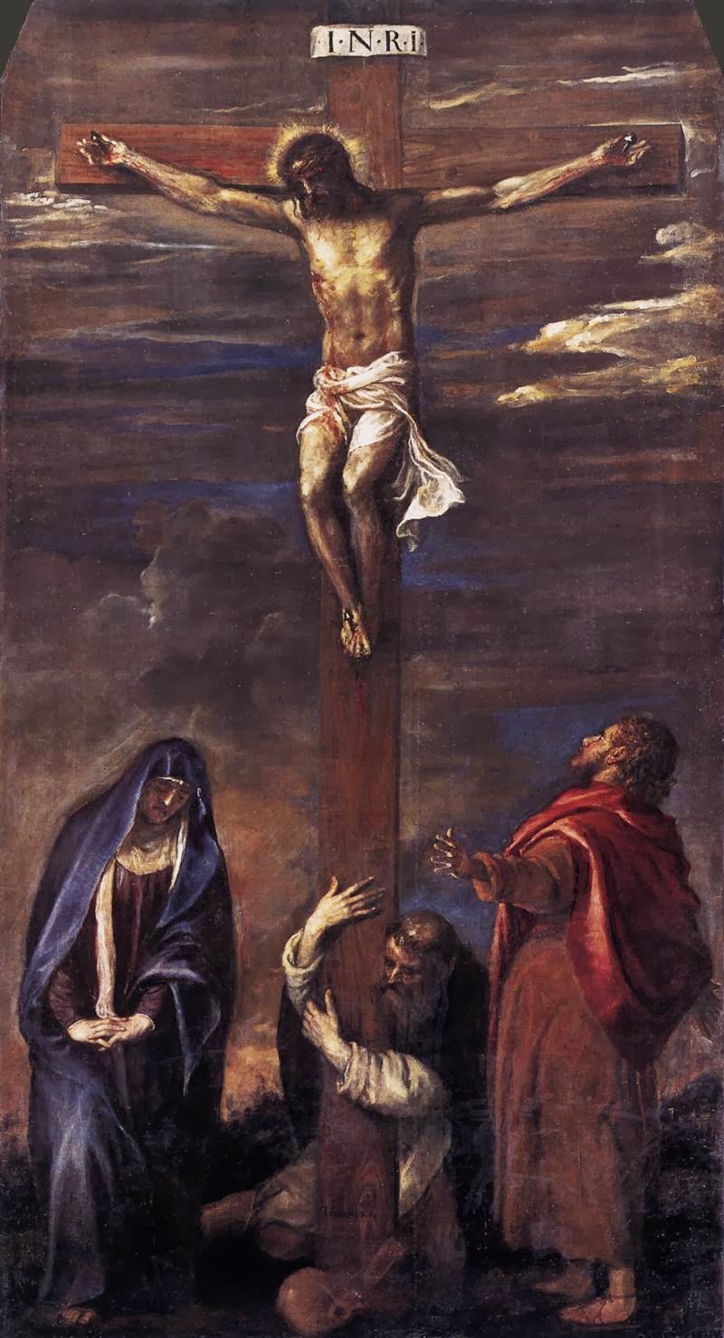 Painting "Crucifixion" by Titian, 1558 Picture of "Crucifixion" by Titian, 1558
