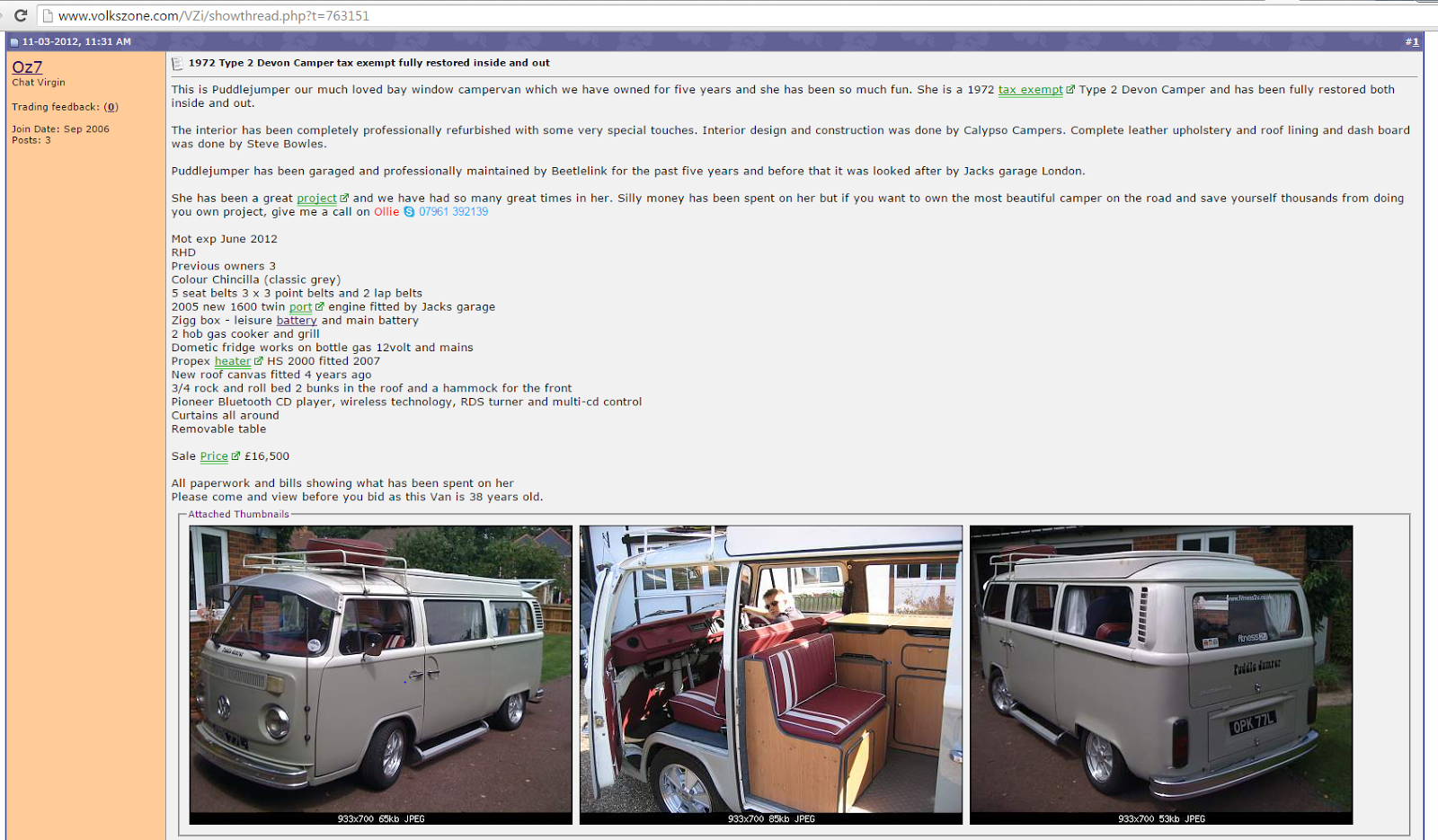 Jack Buster Jack Ebay Scam 1973 Tax Exempt Type 2 Devon Camper