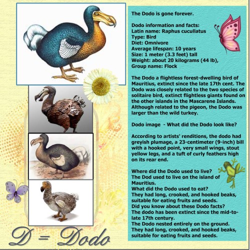 April 2016 - D = Dodo