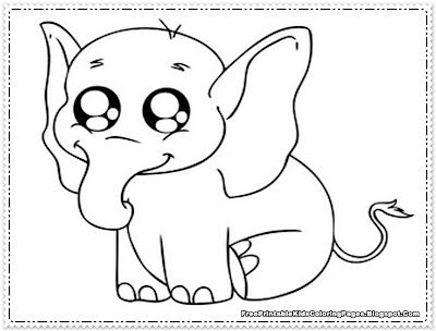 Cute Baby Elephant Coloring Pages