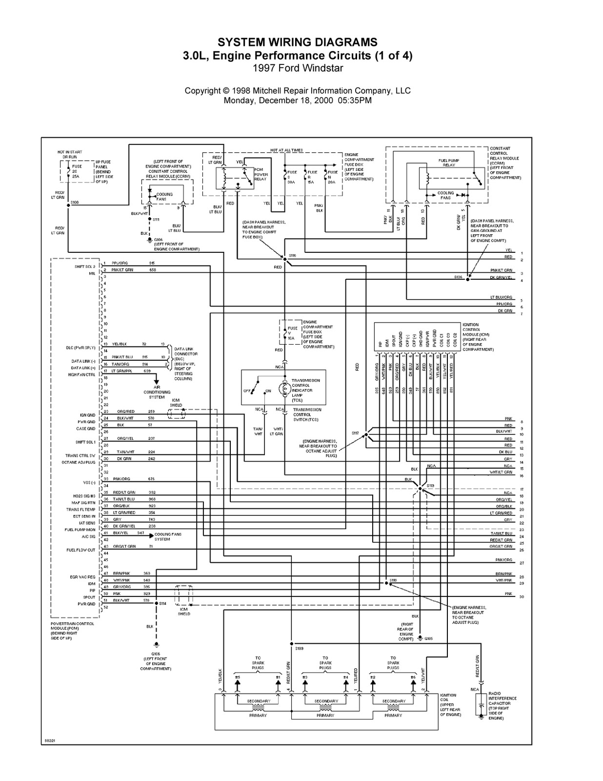 1997 Ford Windstar Complete System Wiring Diagrams