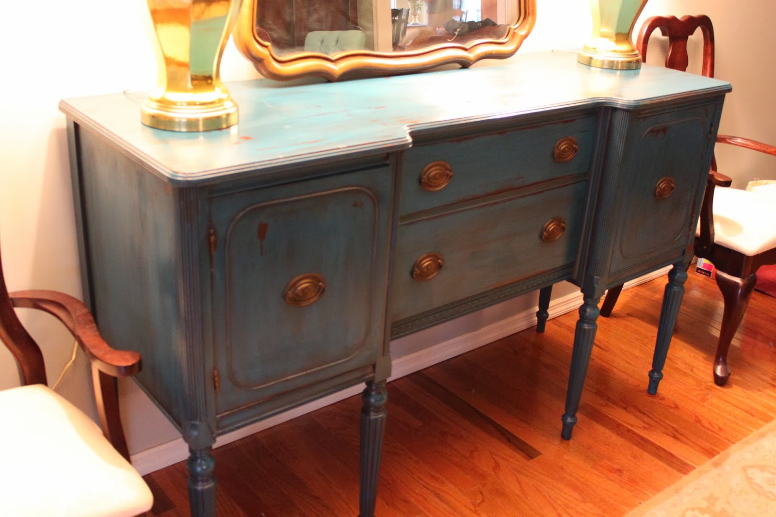 B. Creative Art with Dawn Lynn Ethan Allen Inspired Teal Painted