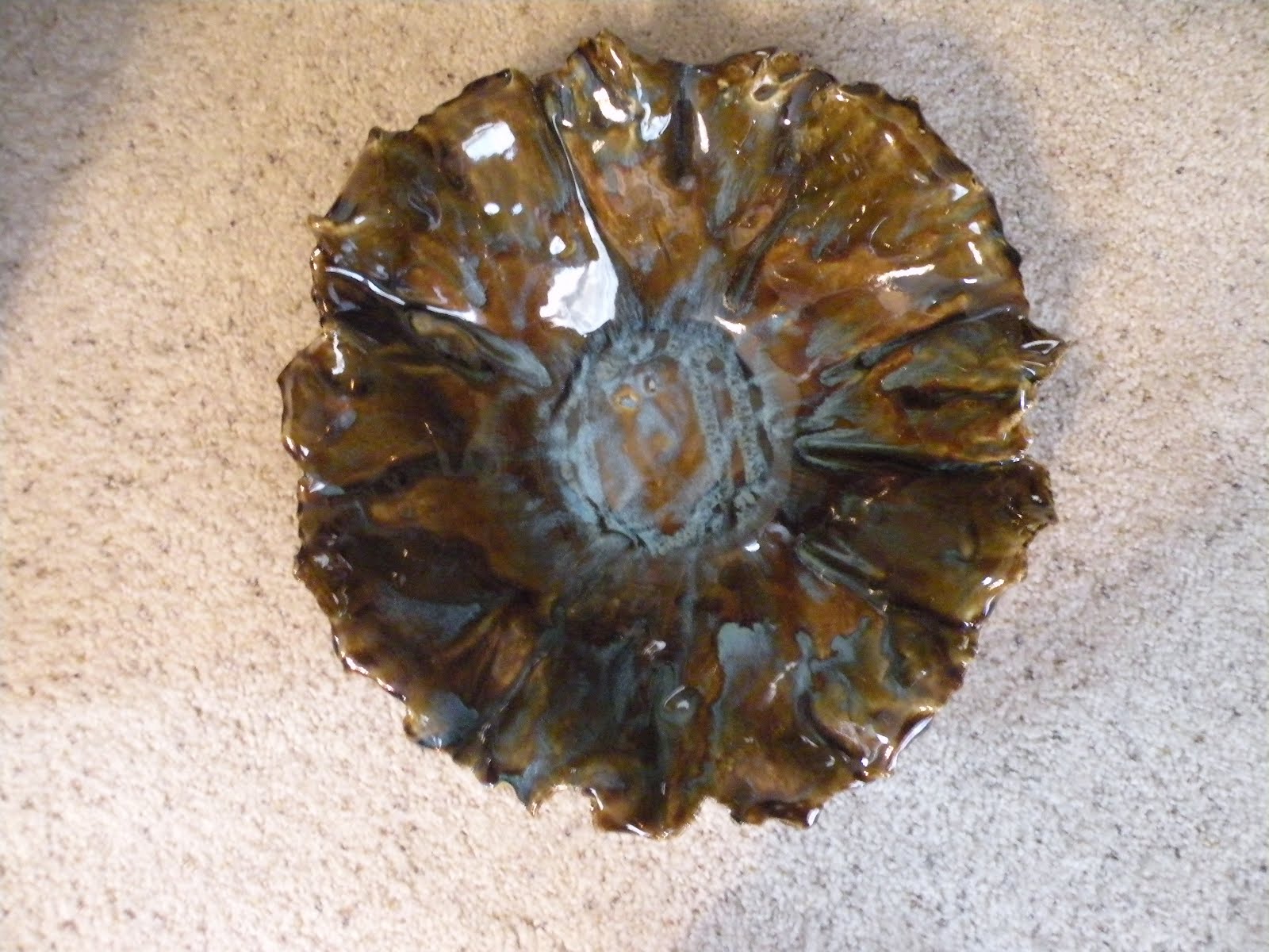 Two Seniors Sittin' on a Log Fluted Bowls & Plates
