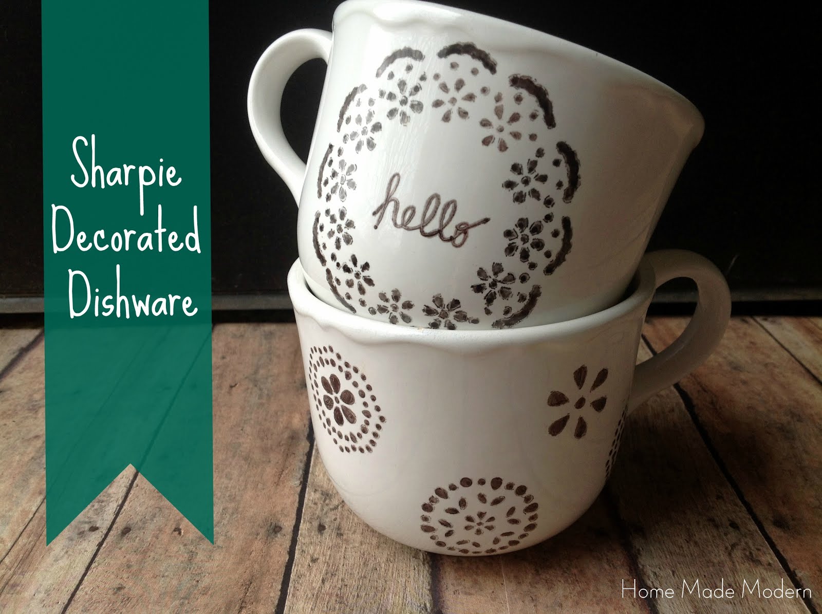 Home Made Modern Copycat Craft SharpieDecorated Dishware