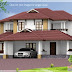 Kerala style traditional sloping roof house
