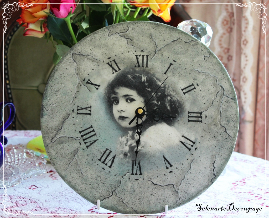 Selenarte Passion For Decoupage Decoupage Clock Artificial Marble