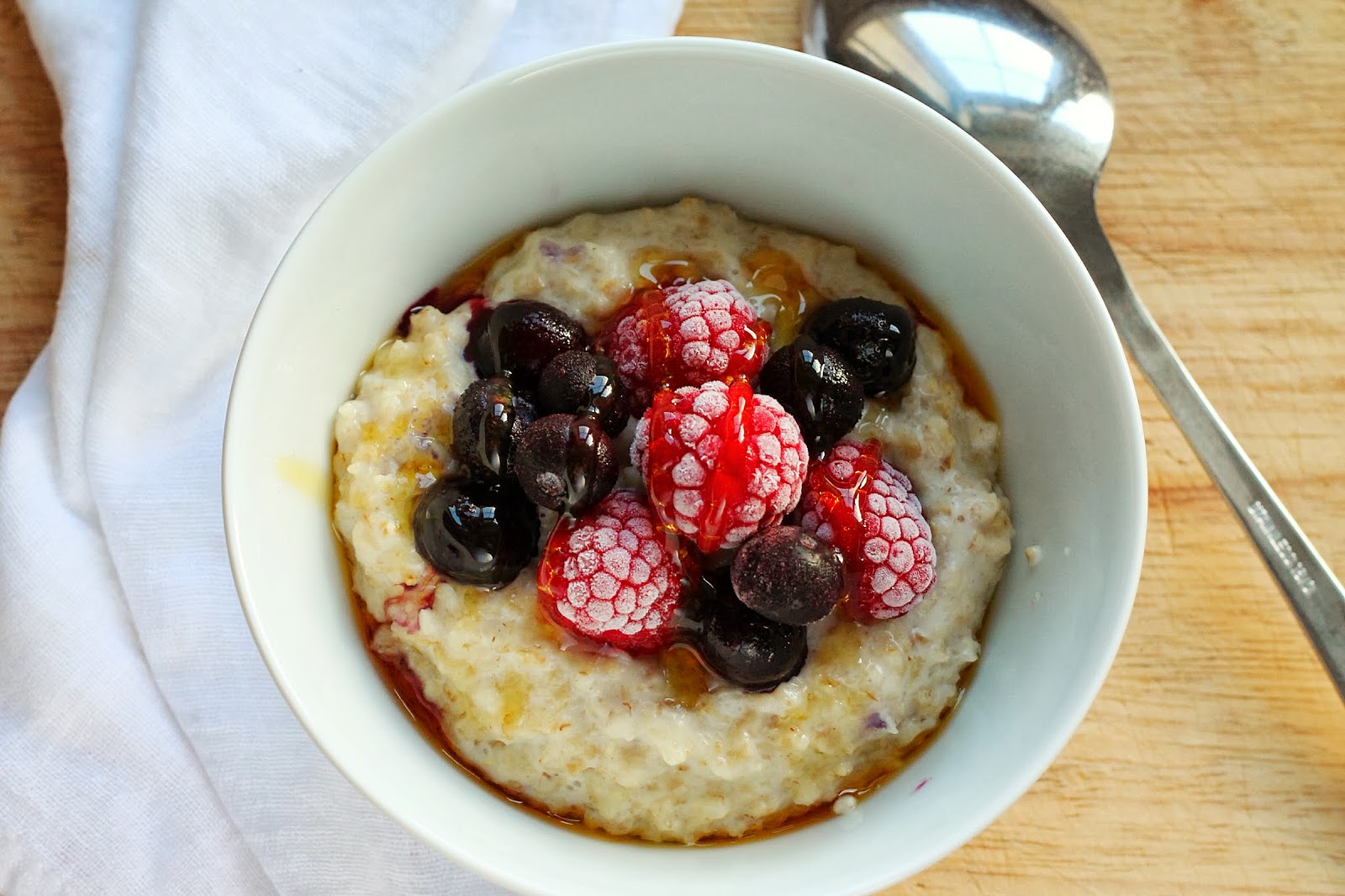 Good Food, Shared Porridge with Frozen Summer Berries