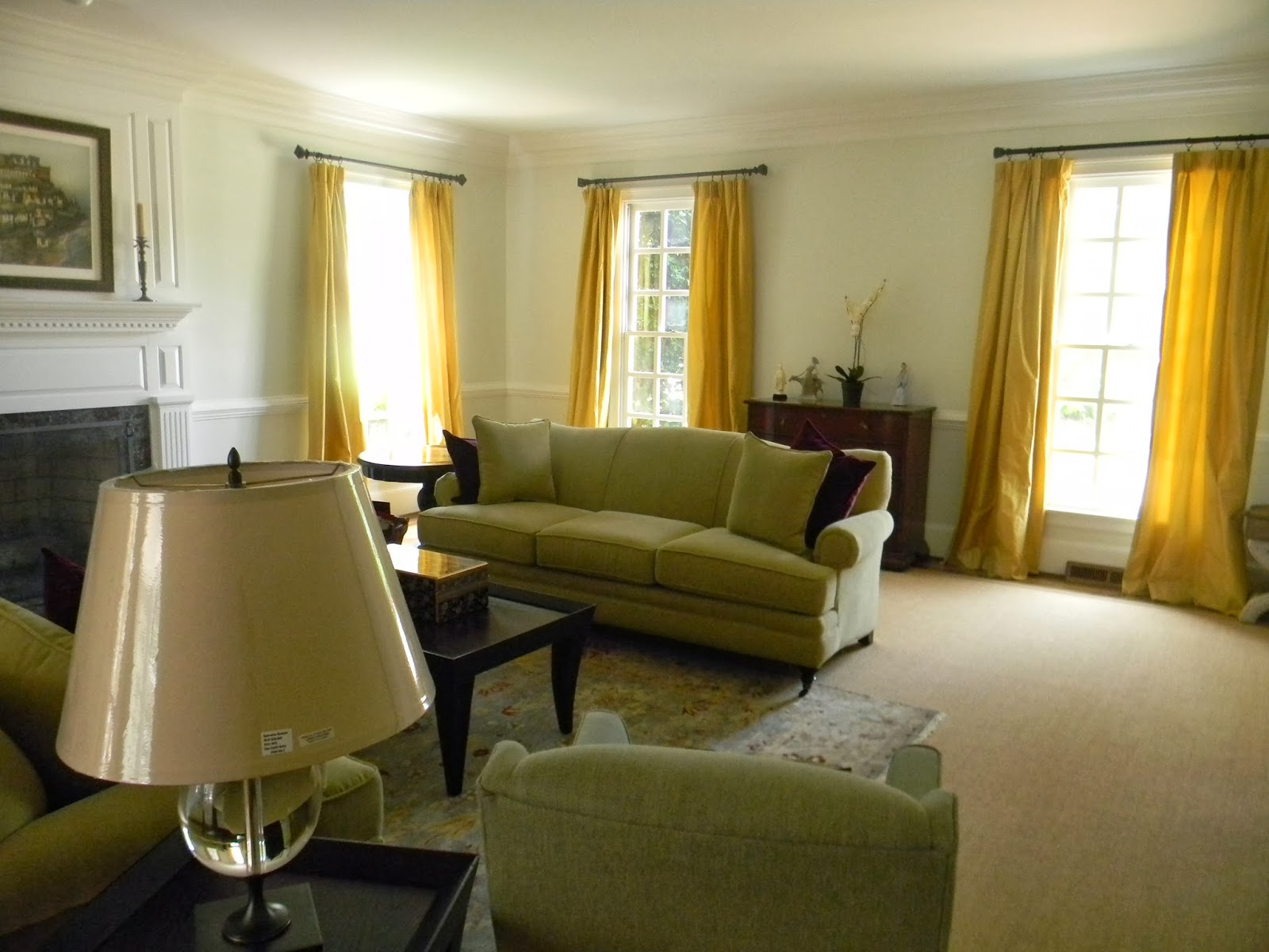 Seaside Interiors: Blue and Gold Living Room Makeover!