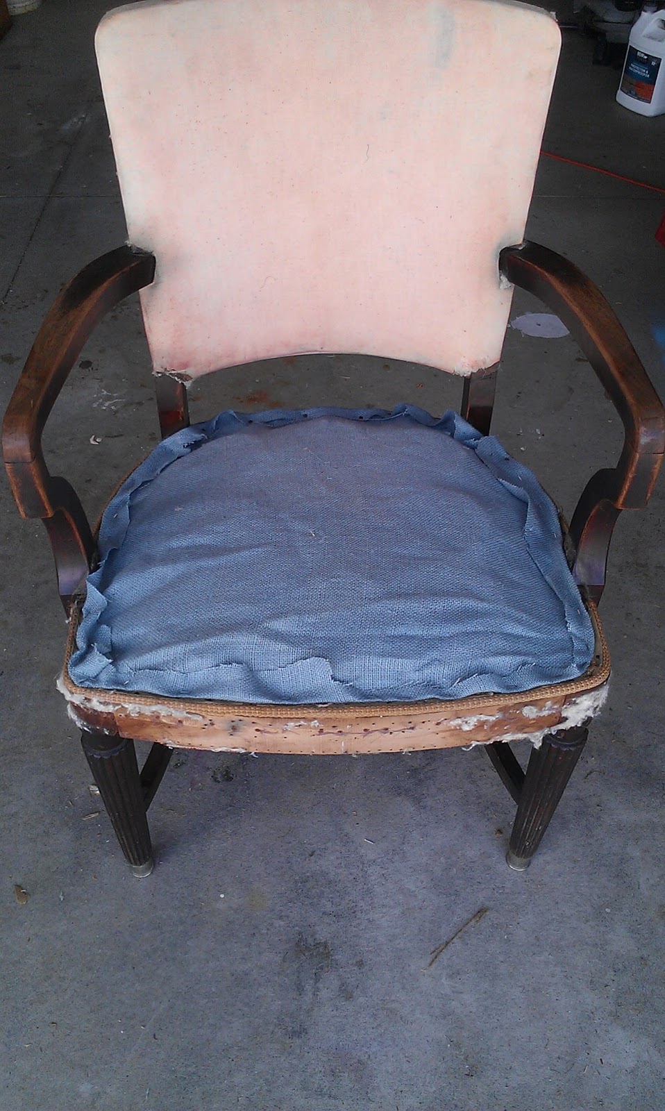 Thrifty Treasures Upholstering a chair