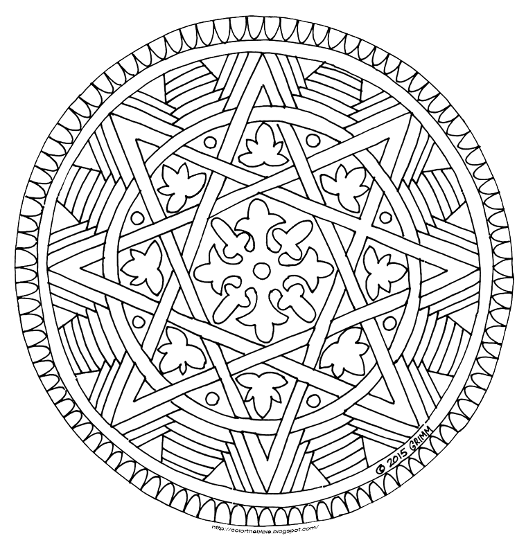 Color The Bible Radial Star And Acorn Design