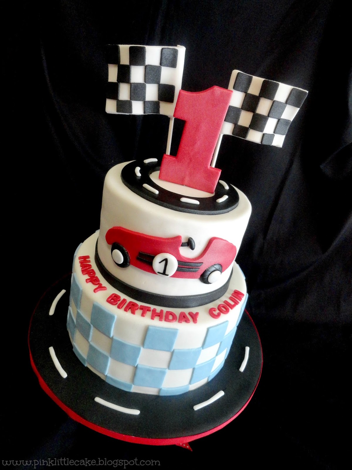 My Pink Little Cake: Race Car Theme 1st Birthday Cake