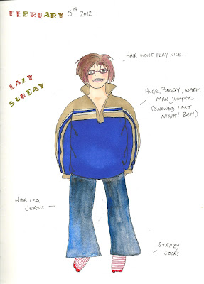 Carmen Wing - What I Wore Today Journal page - Sketchbook. Watercolours & Copics