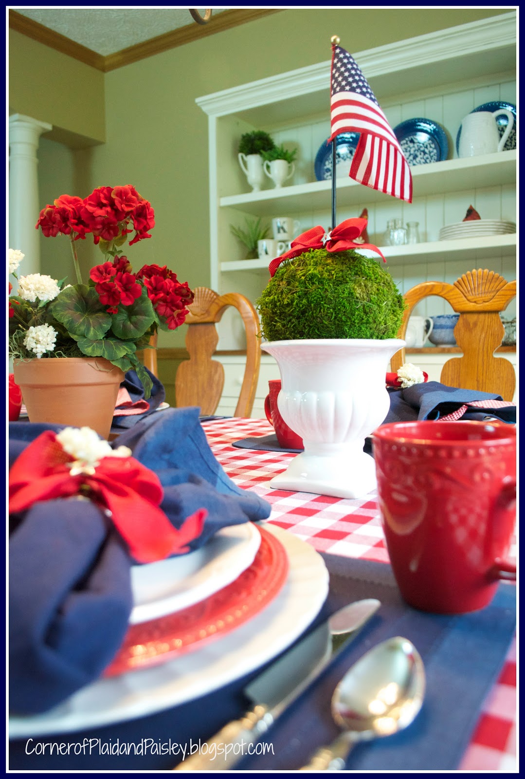 Corner of Plaid and Paisley Memorial Day Table Setting 2013