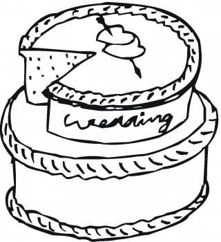 Round Wedding Cake Coloring Pages to printing