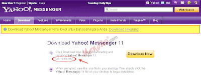 Informasi versi Yahoo Messenger 11 Informasi versi Yahoo Messenger 11 - Image by MeNDHo.com