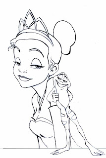 Princess Tiana and The Frog Coloring Pages