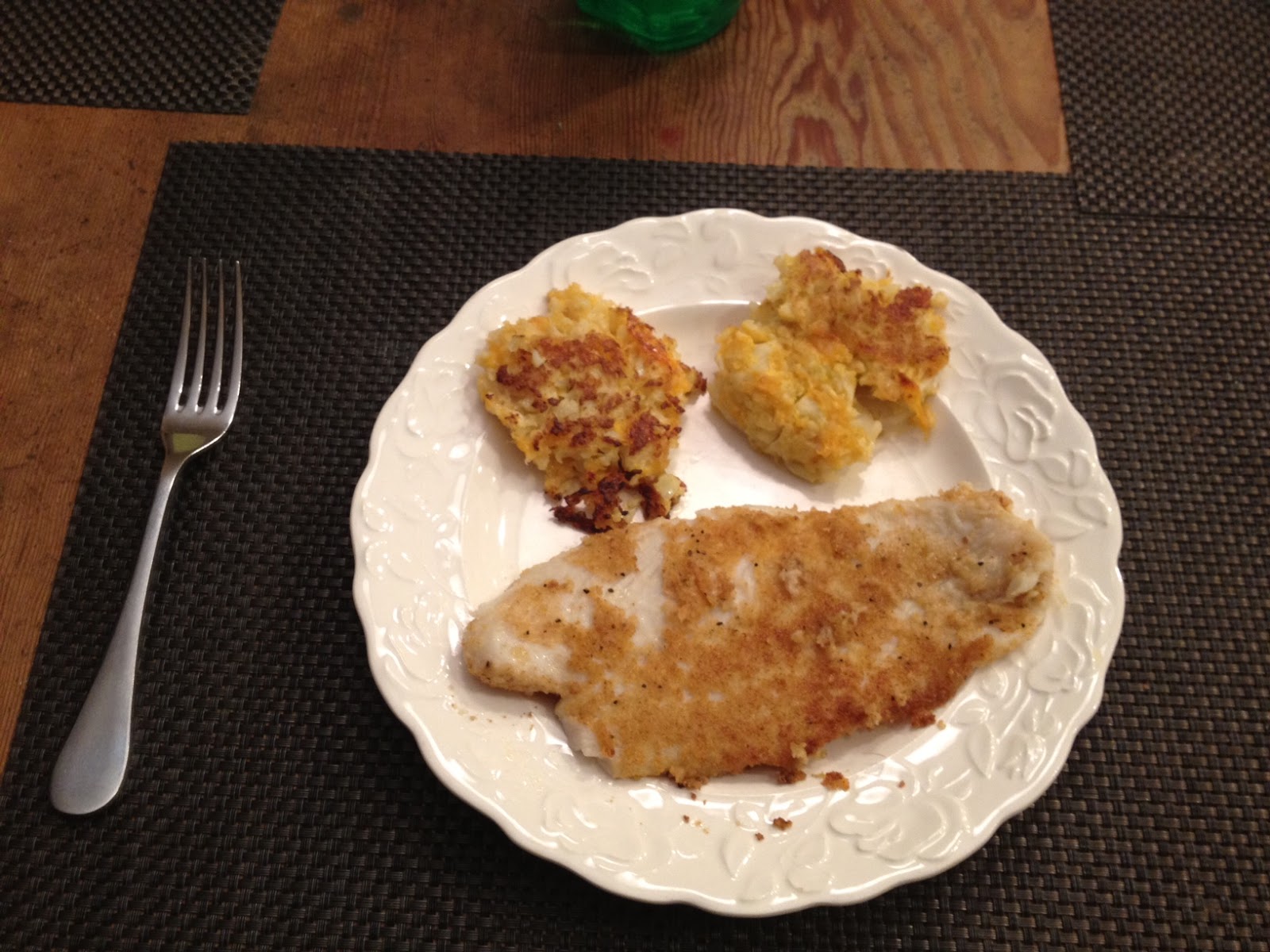 Parmesan Crusted Swai Fillets & Cheese Cauliflower Patties Feed Your
