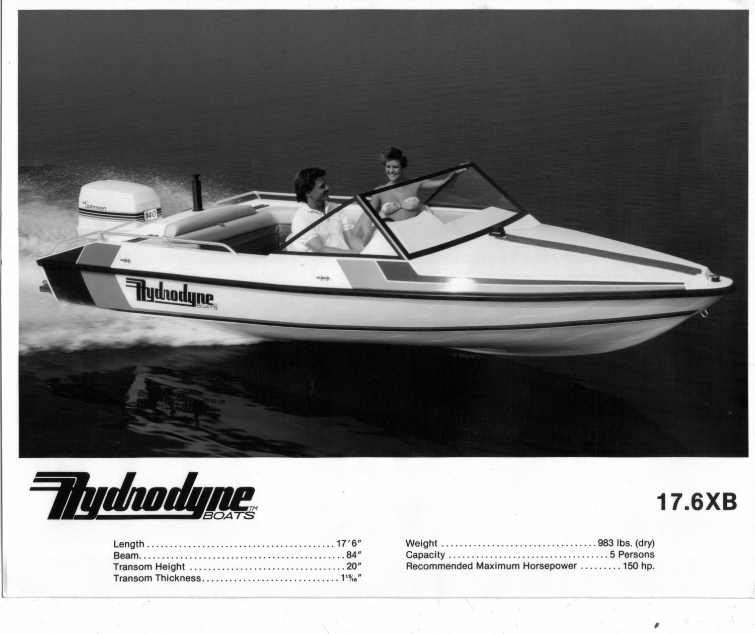 DynaSki Boats Hydrodyne 17.6 XB from 1988 WaterSki Magazine