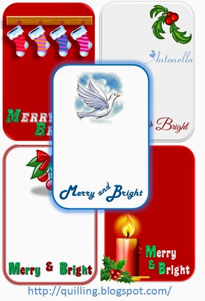 Free Merry and Bright printable for scrapbooking or project life from Antonella at www.quilling.blogspot.com