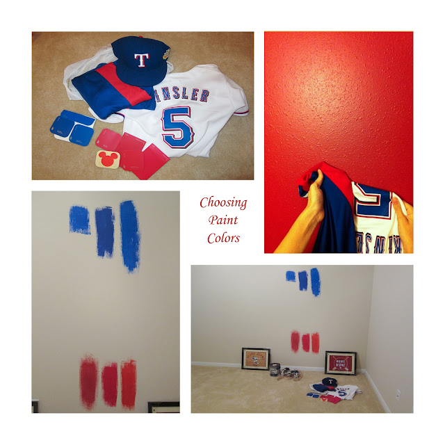 Evan's Room - Choosing Texas Rangers Paint Colors www.jarcarfam.blogspot.com Evan's Room - Choosing Texas Rangers Paint Colors www.jarcarfam.blogspot.com