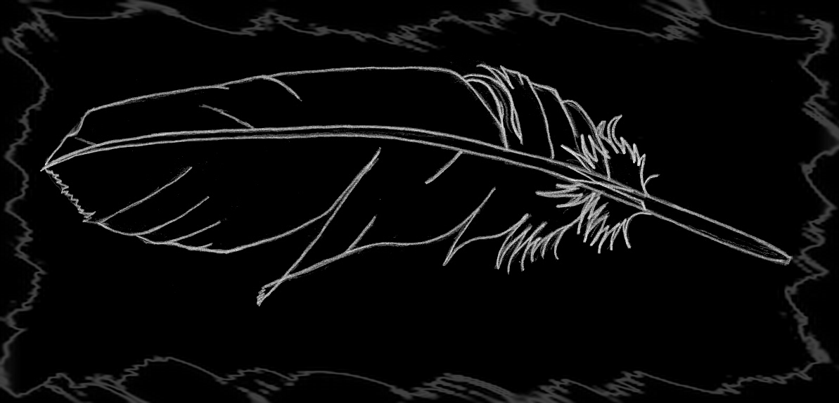Raven feather graphic from original art by Tree Pruitt. Raven feather graphic from original art by Tree Pruitt.