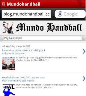 Mundo Handball, versión mobile