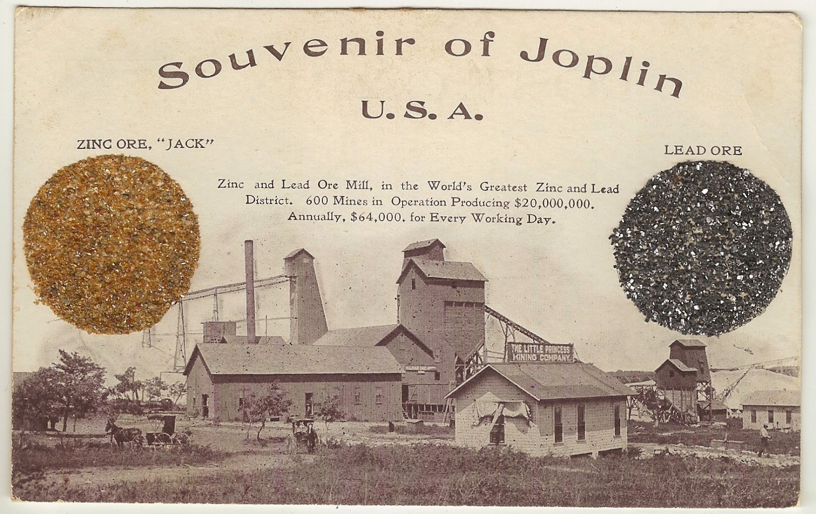 Nate's Nonsense Mining Post Card from Joplin, Missouri, 1908