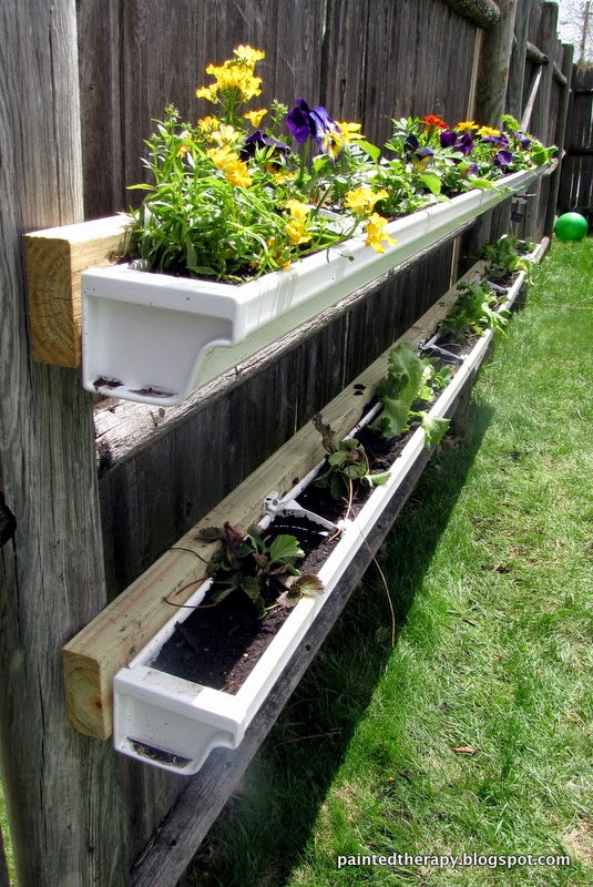 Painted Therapy DIY Gutter Garden
