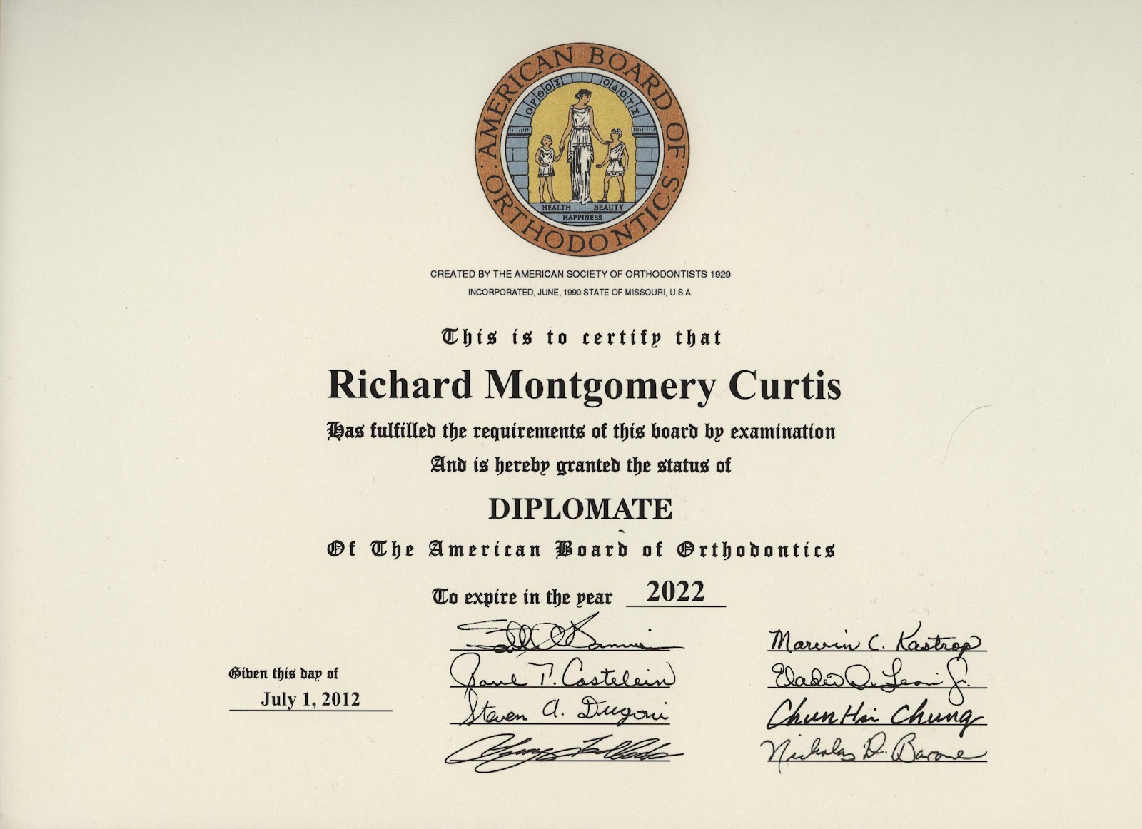 Tagawa & Curtis Orthodontics Congratulations to Dr. Curtis on his re