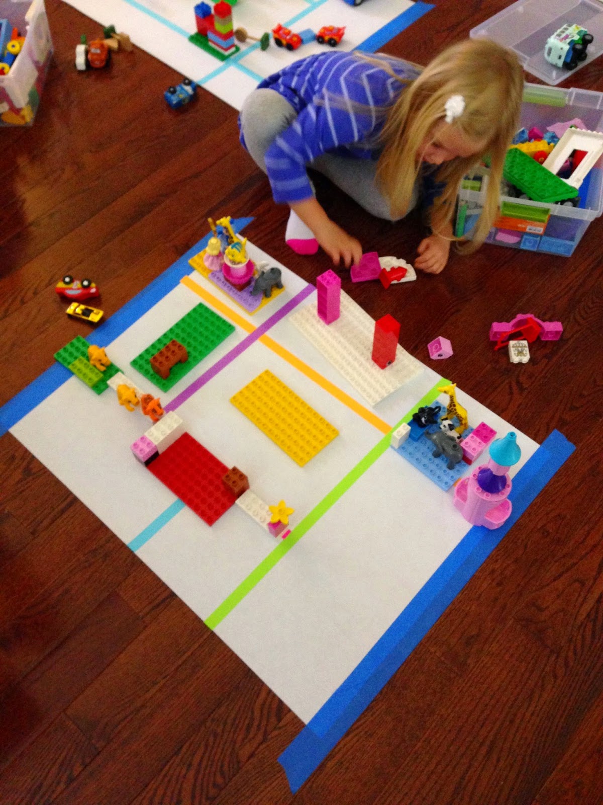 Toddler Approved! Tape Cities with LEGO