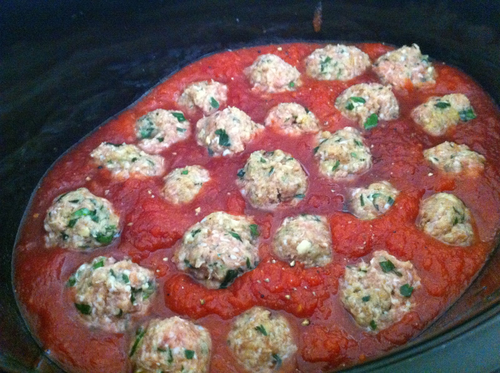Stracciatella Skinny Crockpot Turkey Meatballs