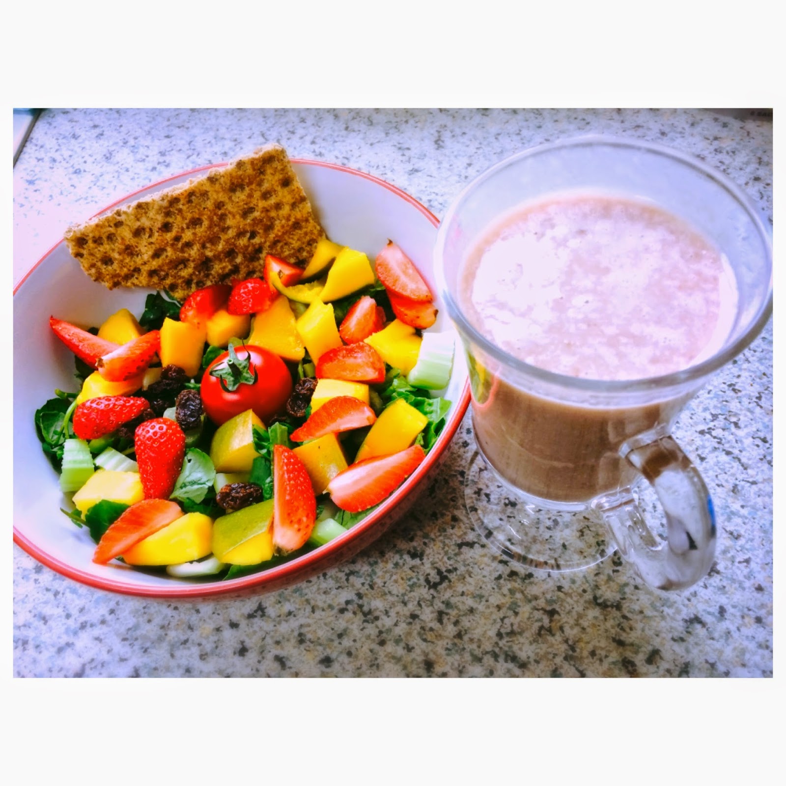Fruit Salad & Protein Smoothie Calorie info That Fitness Life by