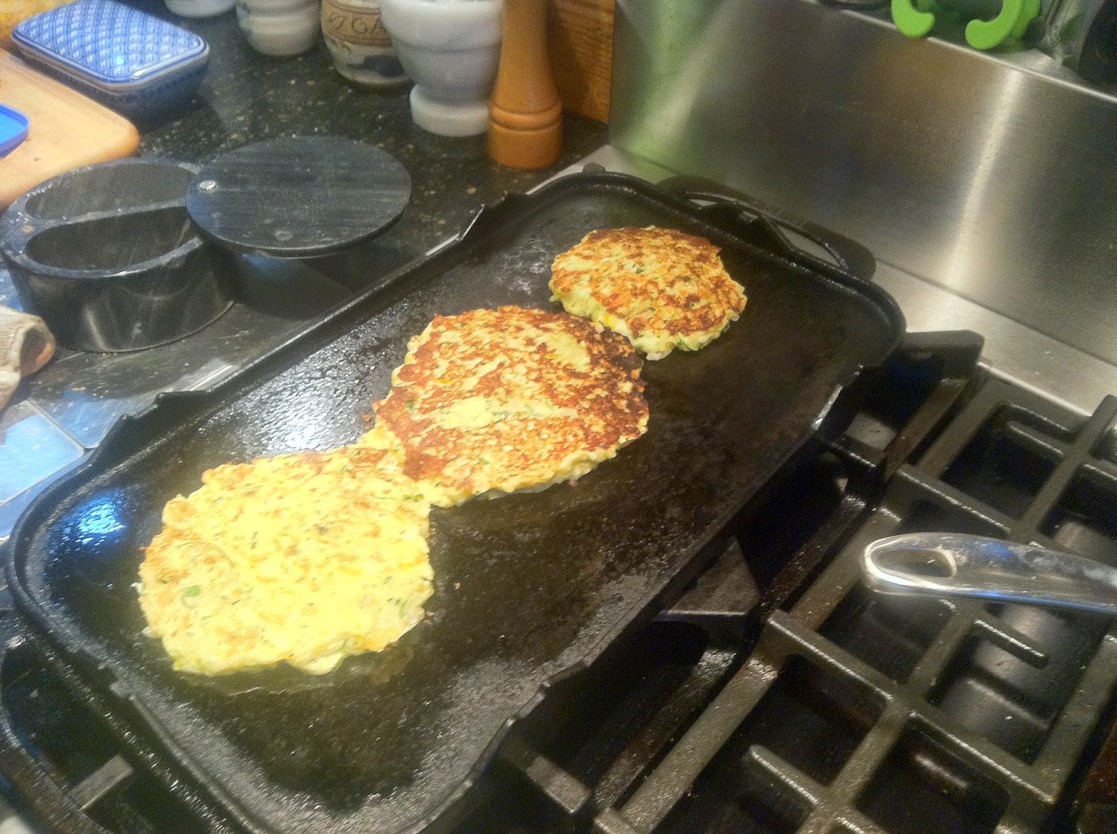 Cooking with Barry & Meta Zucchini Pancakes — plain or topped with an