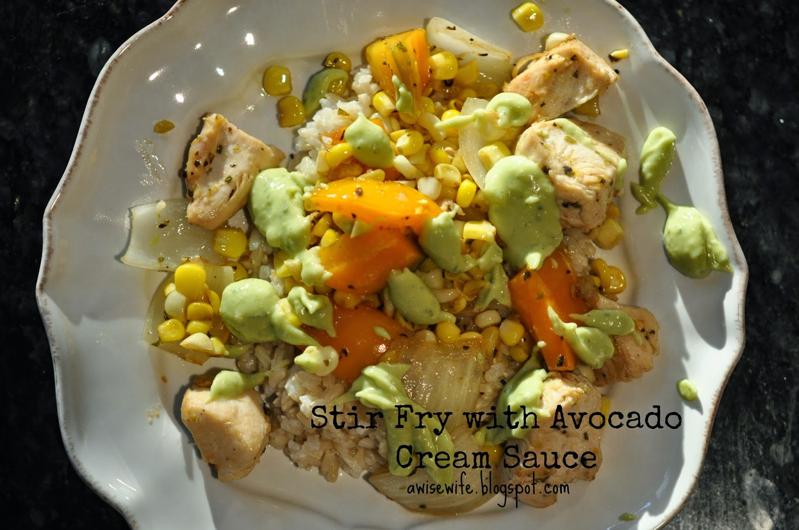 Life of a Wise Wife Avocado Cream Sauce with Chicken Stir Fry