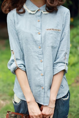 fashion blue shirt