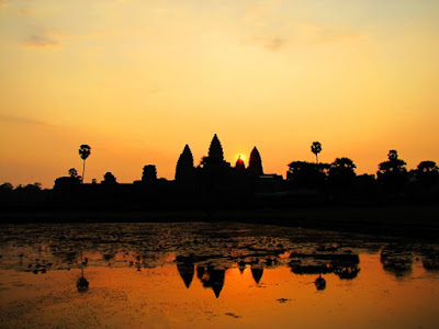 Angkor Wat Temple Sunset View Pictures