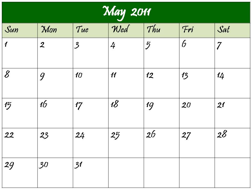 may calendar printable. 2011 may calendar printable.