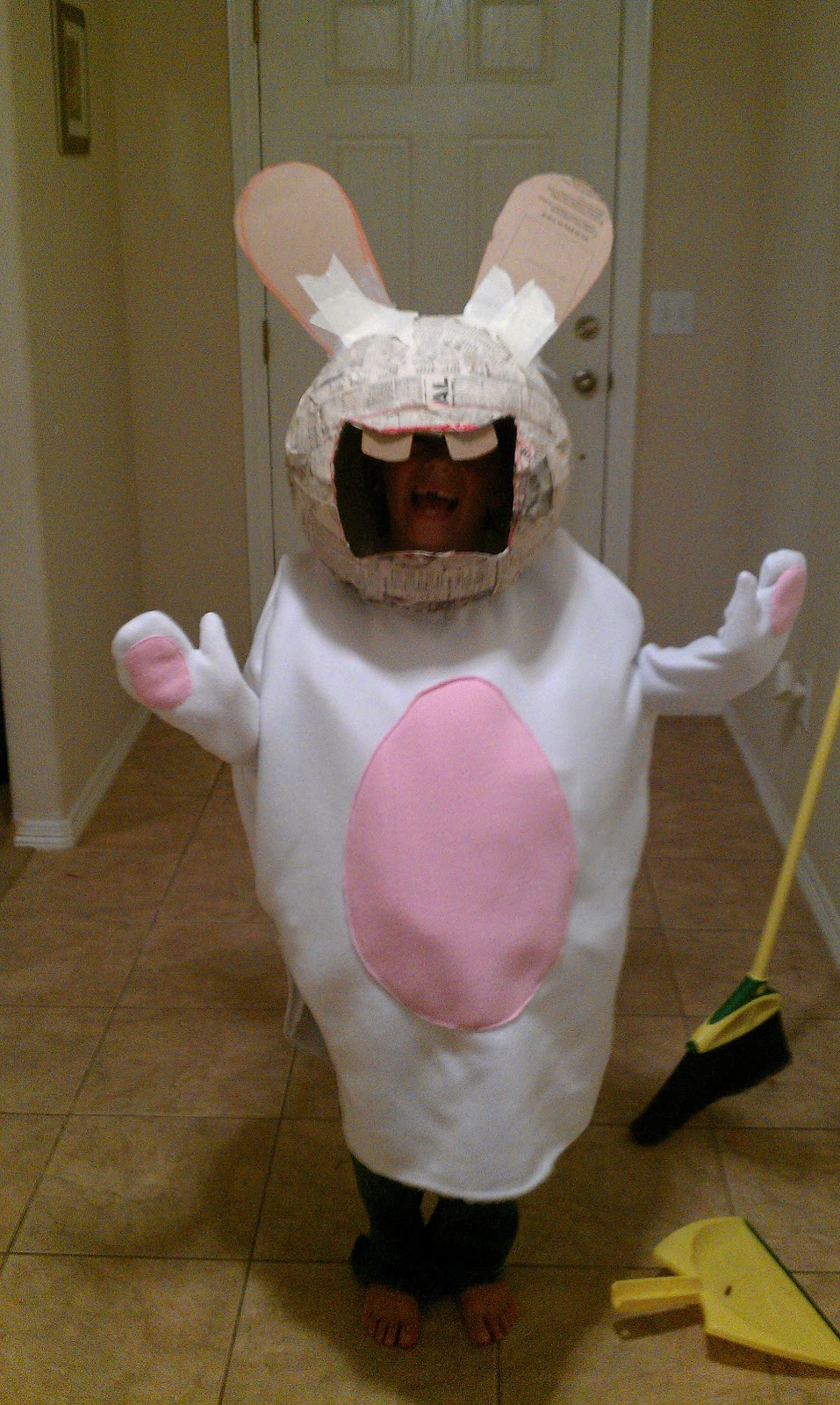it was longer than needed because i needed it that way so i could attach legs - Raving Rabbids Halloween Costume it was longer than needed because i needed it that way so i could attach legs - Raving Rabbids Halloween Costume