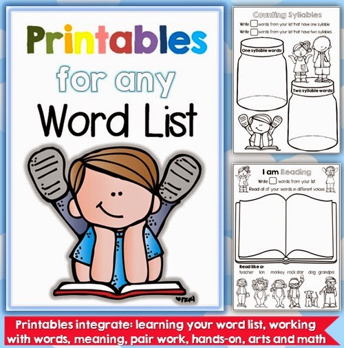Printables for any Word List Printables for any Word List
