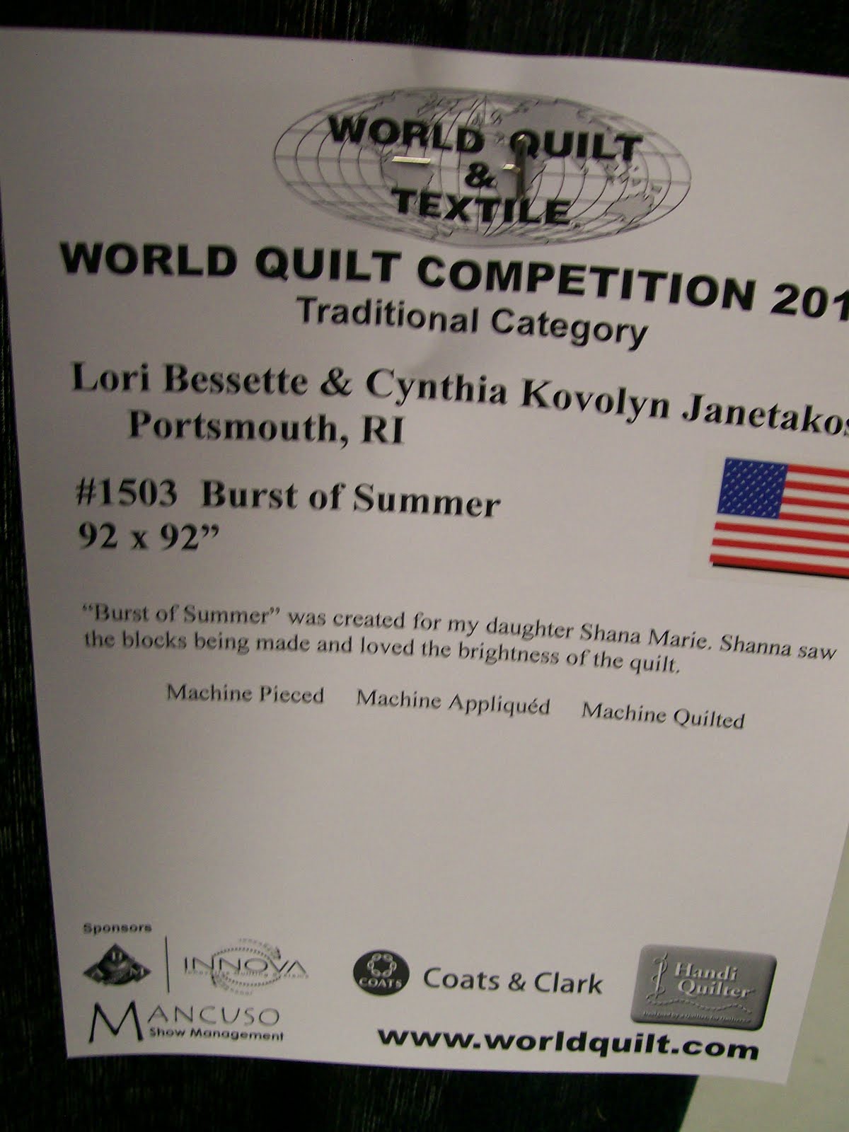 Color Me Quilty World Quilt Show New England IX (Part 2)