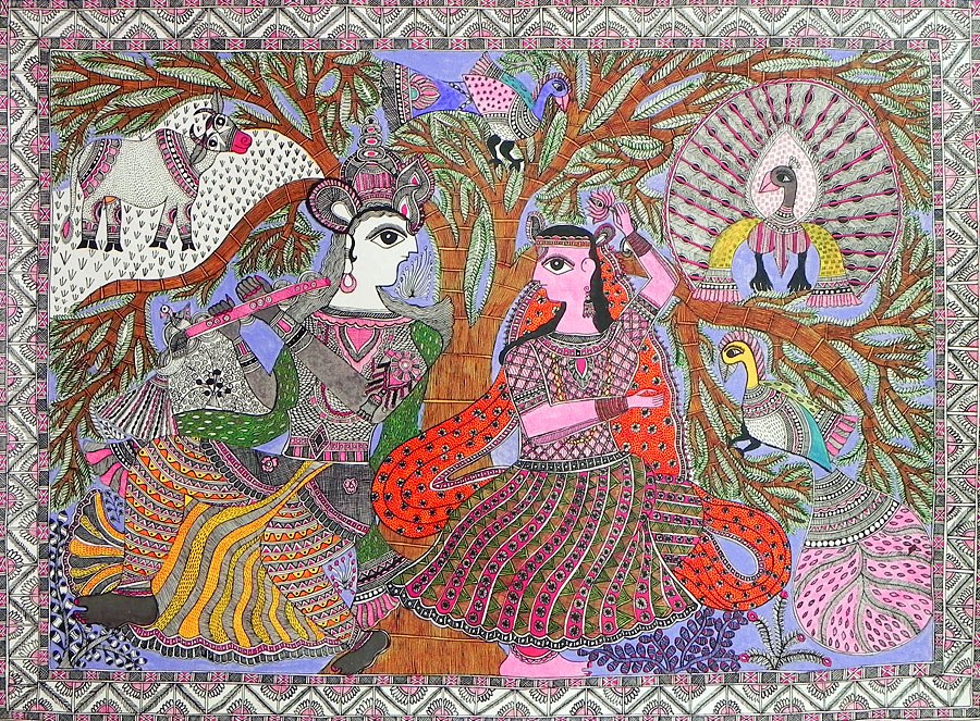 Madhubani também conhecido como Pintura de Mithila uma arte tradicional  indiana, Nabojit Kar
