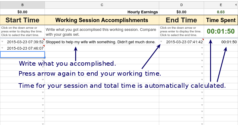 hourly time card