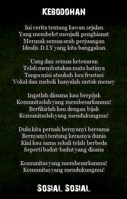 Me Note Kebodohan Lyric Sosial Sosial