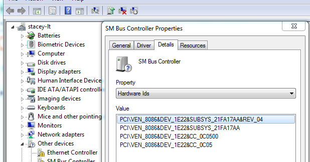 Smbus controller driver for lenovo ideapad