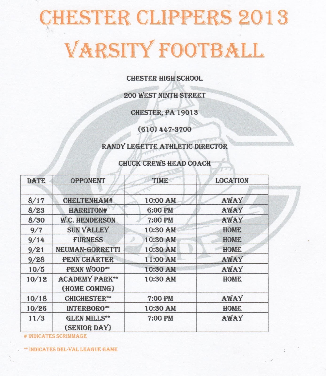 youth football schedule template