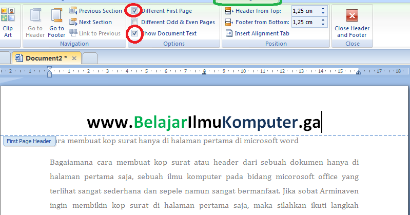 Cara Membuat Kop Surat Hanya Pada Halaman Pertama | cara membuat kop surat hanya di halaman pertama di Cara Membuat Kop Surat Hanya Pada Halaman Pertama | cara membuat kop surat hanya di halaman pertama di