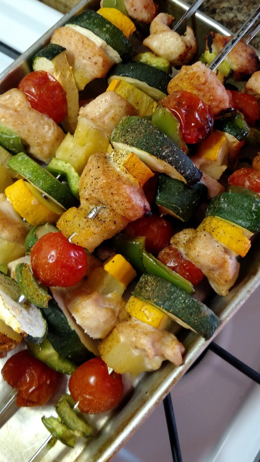 Been There Baked That Grilled Chicken and Veggie Kabobs