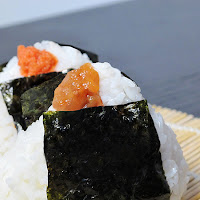 mentaiko (spicy cod roe) and ume (pickled plum) onigiri rice balls japanese