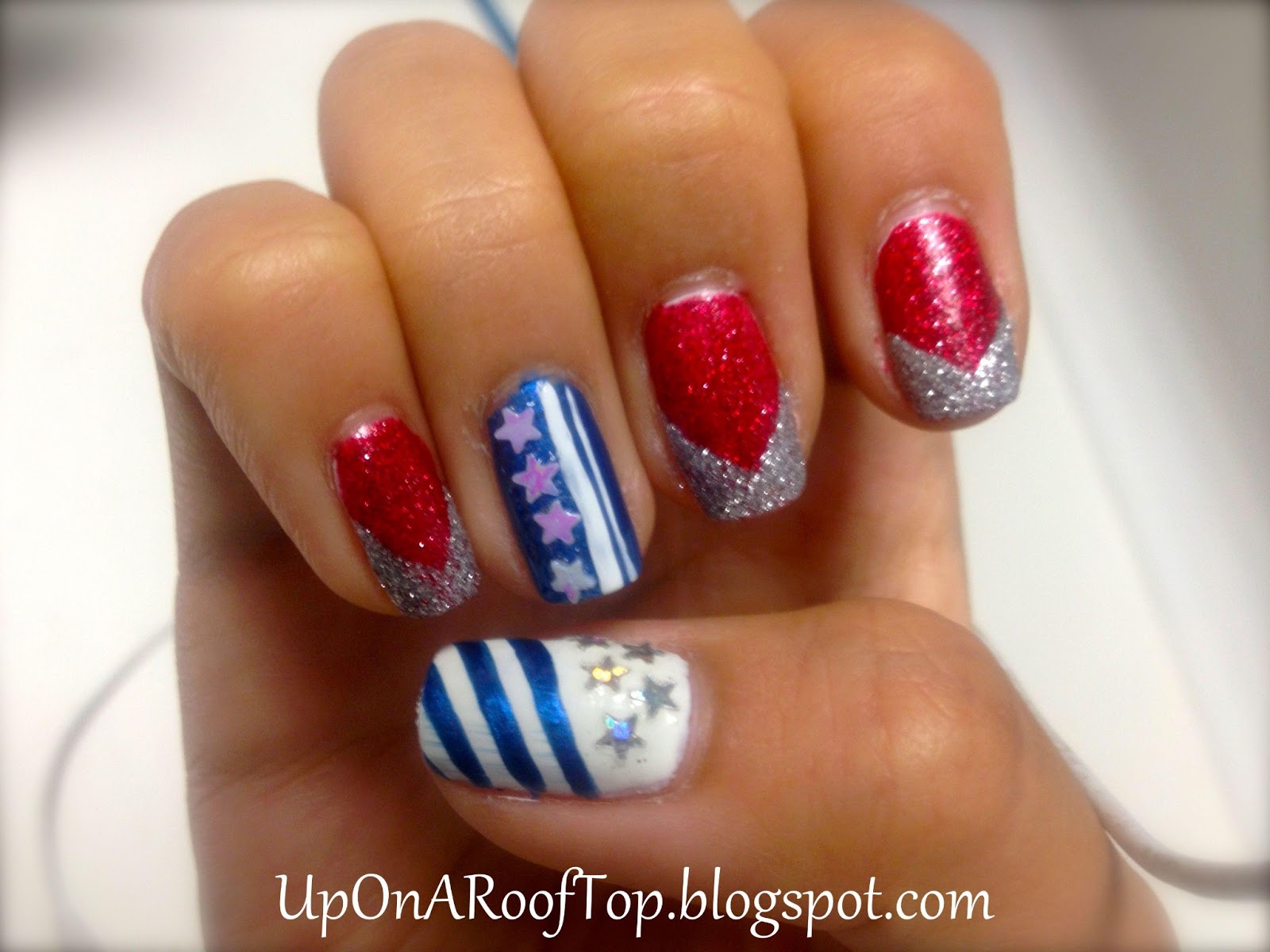 classy 4th of july nail design